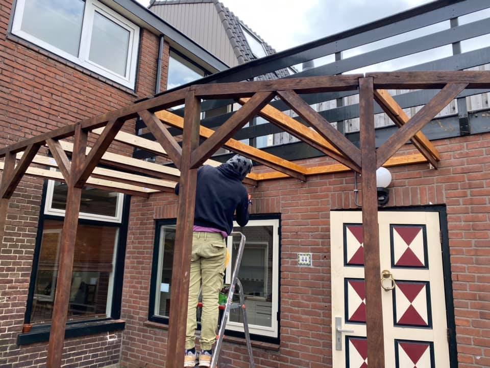 New pergola and cover with 15mm Pvc isolated glass